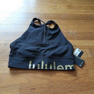 NWT Lululemon Energy Bra High Neck Long Line Zip Special Edition size 4 in Black